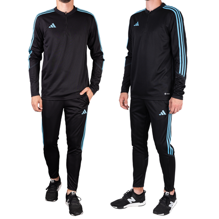 Komplet dresowy męski Adidas Tiro 23 niebieski/czarny