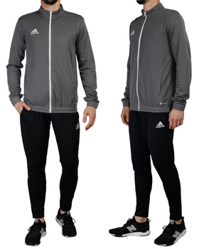 Komplet dresowy męski Adidas Entrada 22 szary/czarny