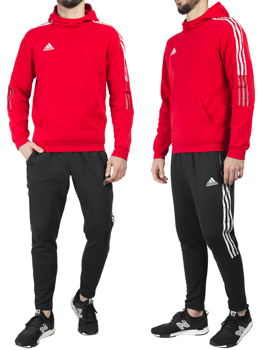 Komplet dresowy męski Adidas Tiro 21 czerwony/czarny