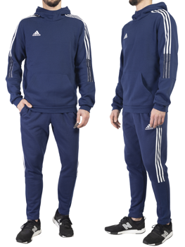 Komplet dresowy męski Adidas Tiro 21 granatowy